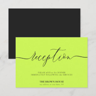 Cyber Lime Jet Black after dinner reception Invitation