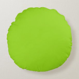 Cyber Lime Solid Color 99DC1B 2024 Trends Round Cushion