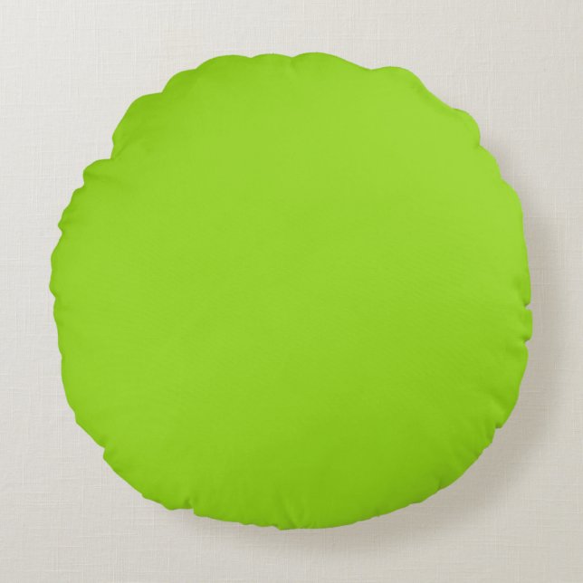 Cyber Lime Solid Colour 99DC1B 2024 Trends Round Cushion (Front)
