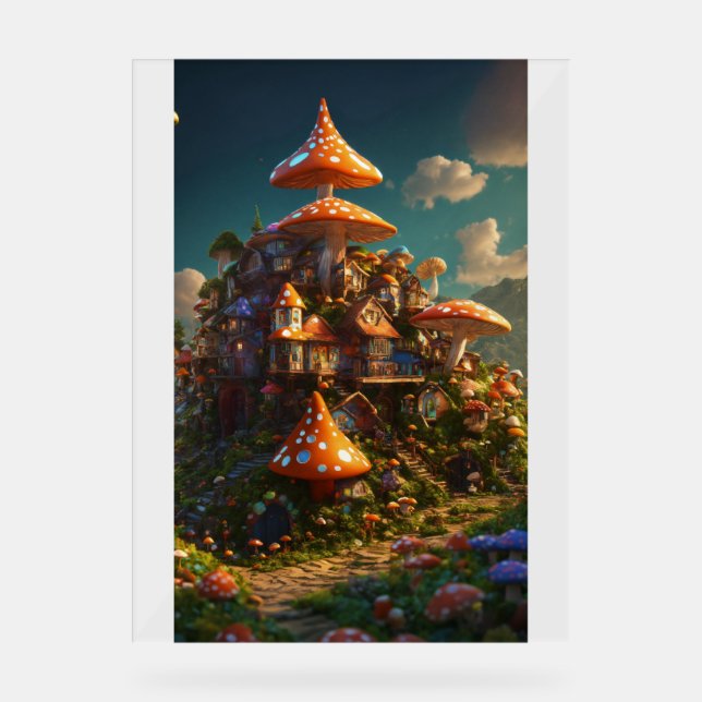 Cyber Lion: Futuristic Geometric Head Acrylic Sign (Front)