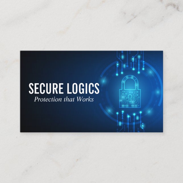 Cyber Lock | Tech Security Business Card (Front)