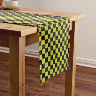 Cyber lyme checkerboard pattern short table runner