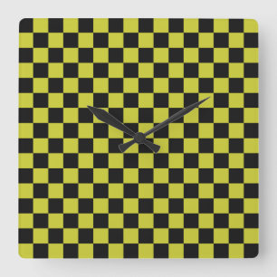 Cyber lyme checkerboard pattern square wall clock