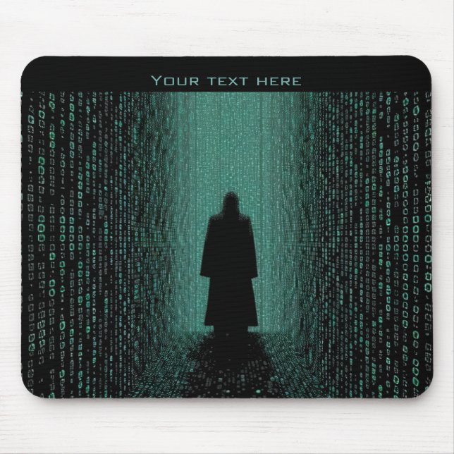 Cyber Matrix Corridor – Digital Realm Mouse Pad (Front)