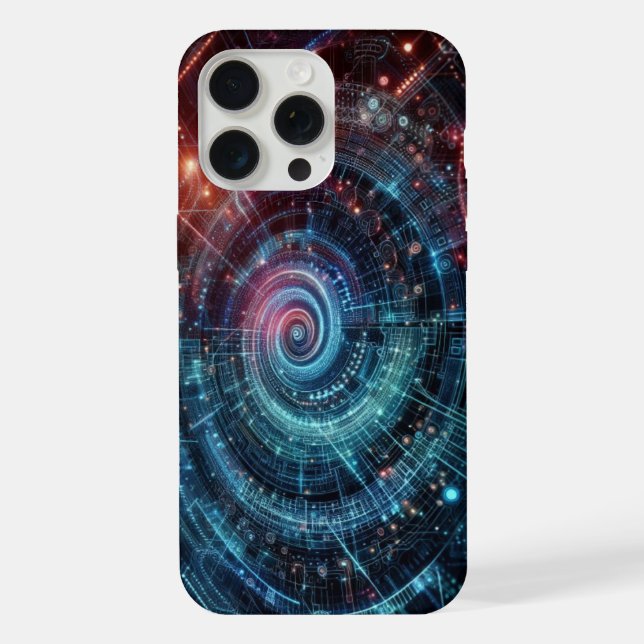 Cyber Matrix: neon matrix theme iPhone Case (Back)