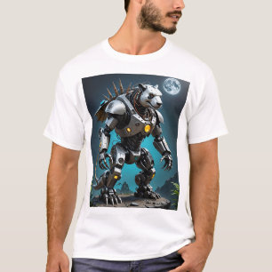 Cyber Mecha Panda Futuristic Robotic Warrior Tee