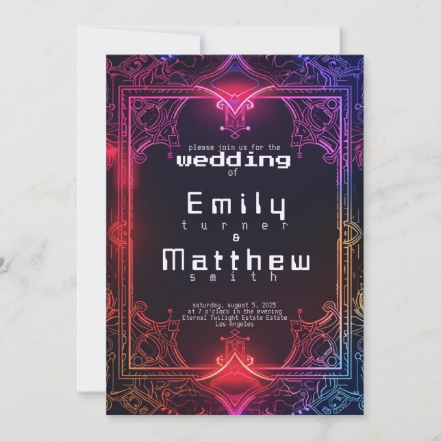 Cyber-Mediaeval Fusion Wedding Invitation (Front)