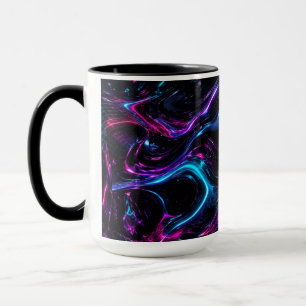 Cyber Neon Obsidian Morning Coffee Mug Aesthetic