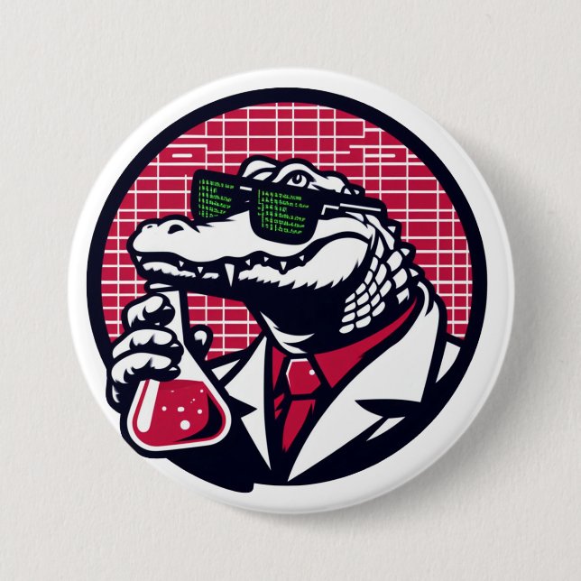 Cyber News Gator Button (Front)