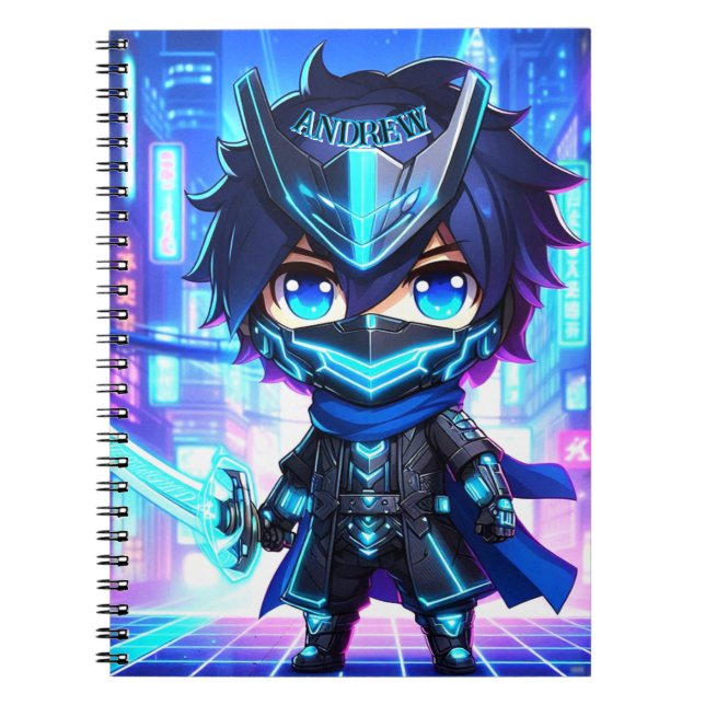 Cyber Ninja Chronicles – Futuristic Anime Notebook (Front)