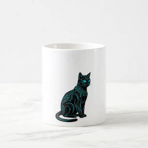 Cyber Nyan Futuristic Cyberpunk Cat Gamer Apparel Coffee Mug