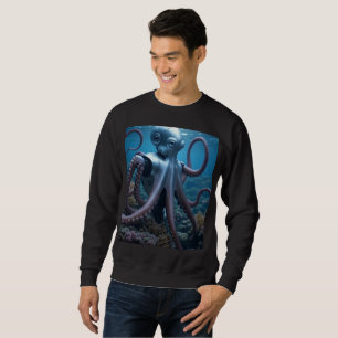 Cyber Octopus men black sweatshirt