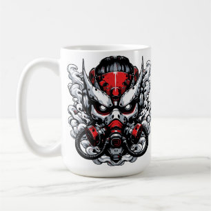 Cyber Oni: Smoke Warrior Mask Coffee Mug