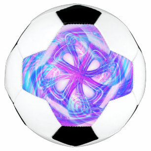 Cyber Pink and Blue Compact Mirror Soccer Ball