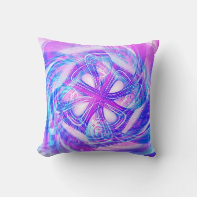 Cyber Pink and Blue Cushion (Front)