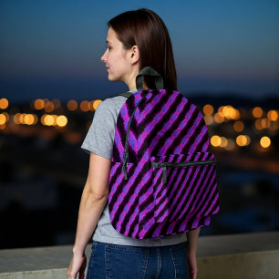 Cyber Plaid Printed Backpack