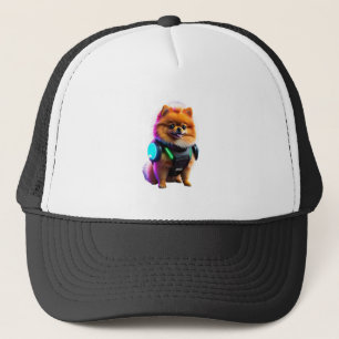 Cyber Pomeranian Explorer of the Future Trucker Hat