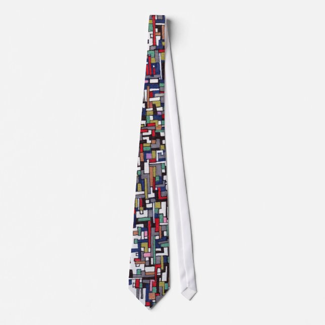 Cyber pop Abstract Fractal Designs Tie (Front)