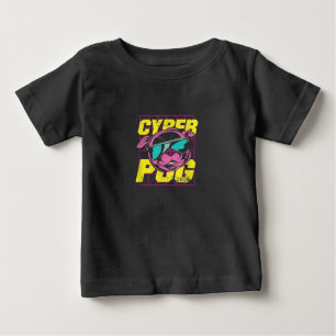 Cyber Pug 2021 Funny Dog Pug Design Baby T-Shirt