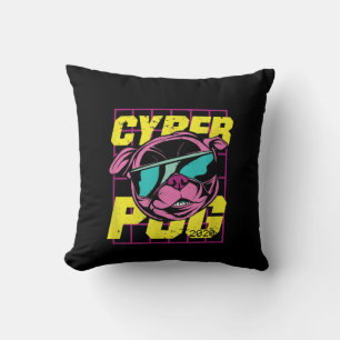 Cyber Pug 2021 Funny Dog Pug Design Cushion