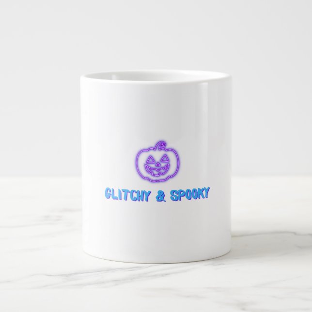 Cyber Pumpkin Glow Large Coffee Mug (Front)