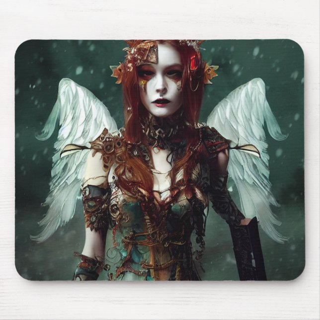 Cyber Punk Angel_Digital Art Mouse Pad (Front)