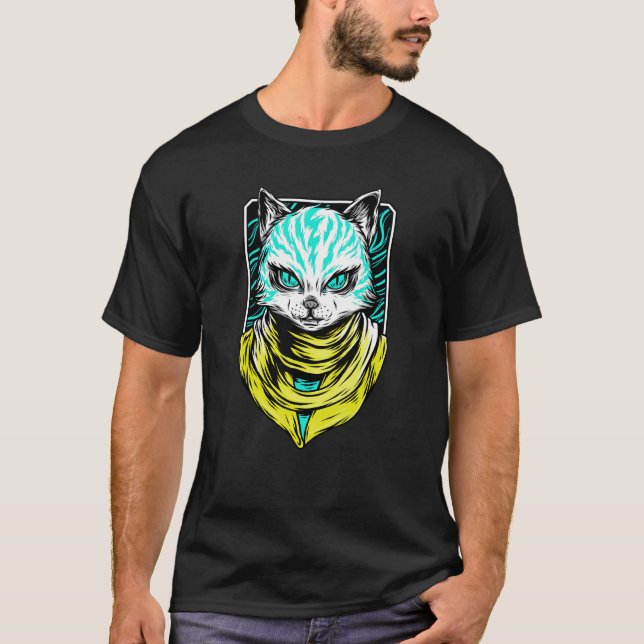 Cyber Punk Cat T-Shirt (Front)