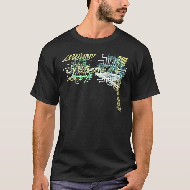 Cyber Punk Cyberpunk Trippy Acid Glitch Retro Futu T-Shirt (Front)