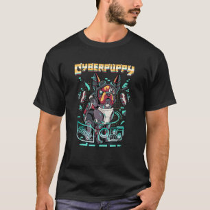 Cyber Puppy Cute Sci Fi Robot French Bulldog Dog T-Shirt
