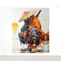 Cyber Samurai Palette Knife Neon Orange Impasto