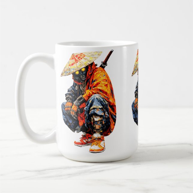 Cyber Samurai Palette Knife Orange  Coffee Mug (Left)
