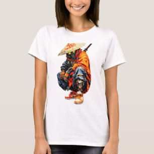 Cyber Samurai Palette Knife Orange T-Shirt
