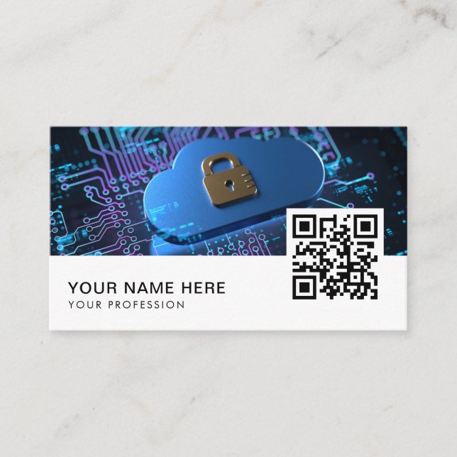 Cyber Security Analyst  QR Code  Business Car Business Card (Front)