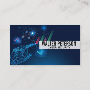 Cyber Security   Digital Trail   Data Info Graphic Business Card