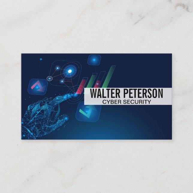 Cyber Security | Digital Trail | Data Info Graphic Business Card (Front)