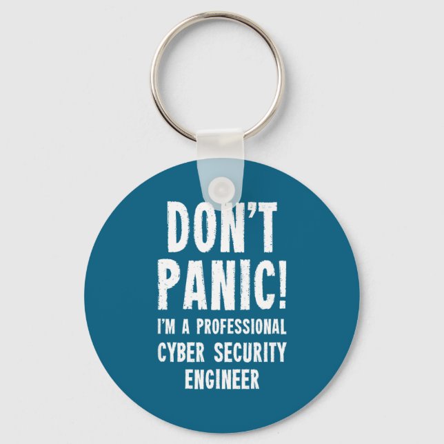 Cyber Security Engineer Illustration Key Ring (Front)
