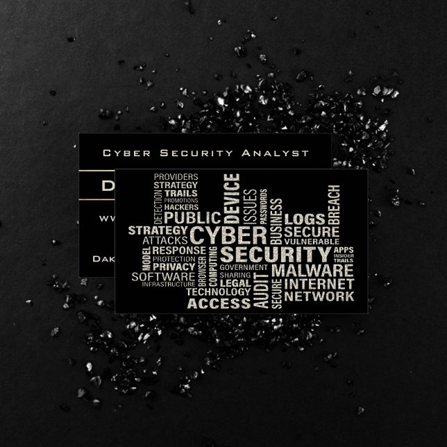 Cyber Security Intelligence Stylish Sepia Gold Business Card (Creator Uploaded)