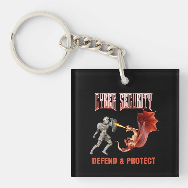 Cyber Security Knight Dragon Defence Key Ring (Front)