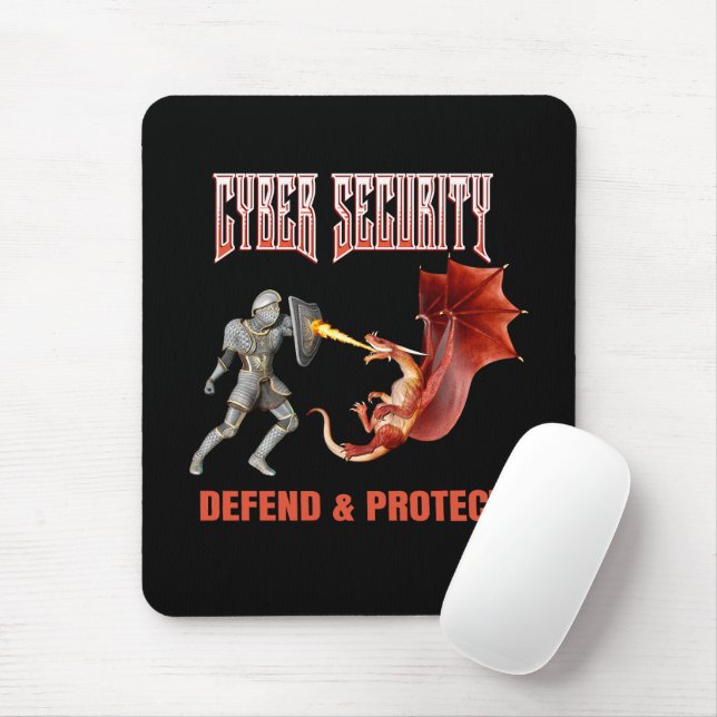 Cyber Security Knight Dragon Defence Mouse Pad (With Mouse)