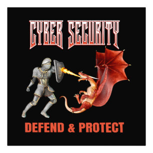 Cyber Security Knight Dragon Defence Photo Print