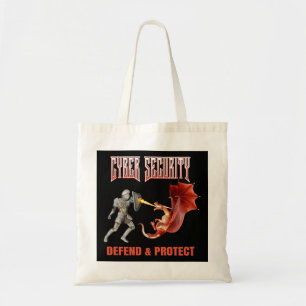 Cyber Security Knight Dragon Defence Tote Bag