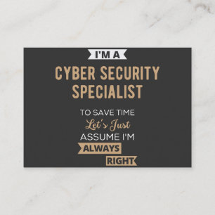Cyber Security Specialist Business Card
