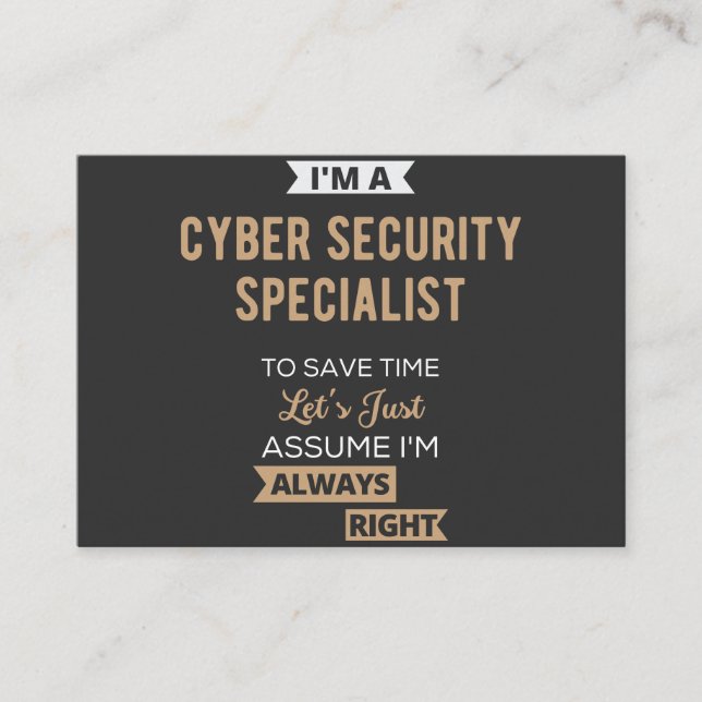Cyber Security Specialist Business Card (Front)