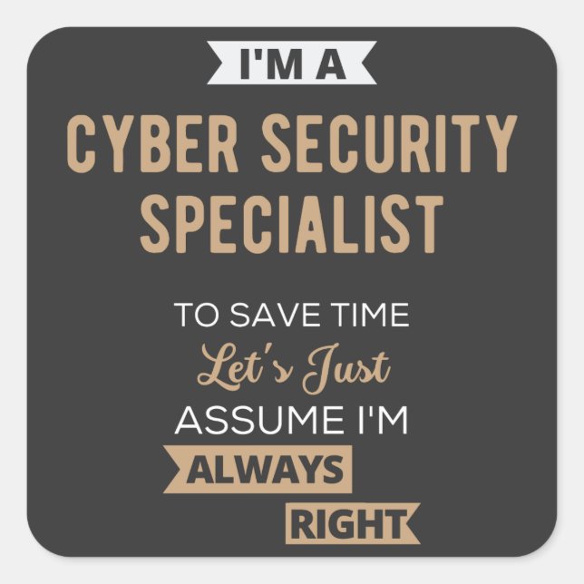 Cyber Security Specialist Square Sticker (Front)
