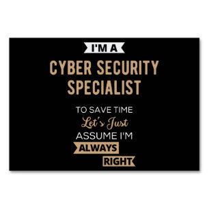 Cyber Security Specialist Table Number