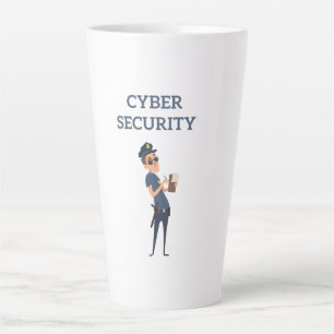 Cyber Security: The Cool Cop on Patrol Latte Mug