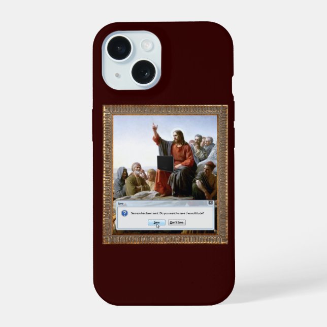 Cyber Sermon Funny iPhone 15 Case (Back)