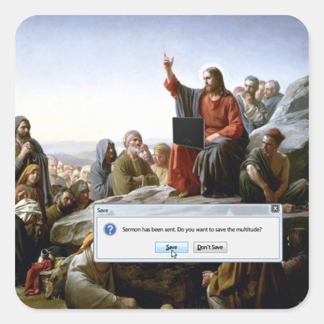 Cyber Sermon Funny Square Sticker (Front)