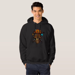 Cyber Skull Steampunk Mechanic Hoodie