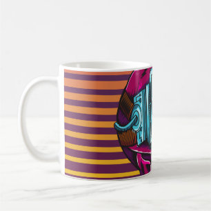 Cyber Skull Virtual Reality Cyberpunk floppy disc  Coffee Mug
